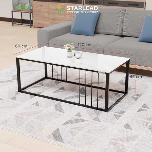 STARLEAD Meja Tamu Sintered Stone - Terra White - Image 3