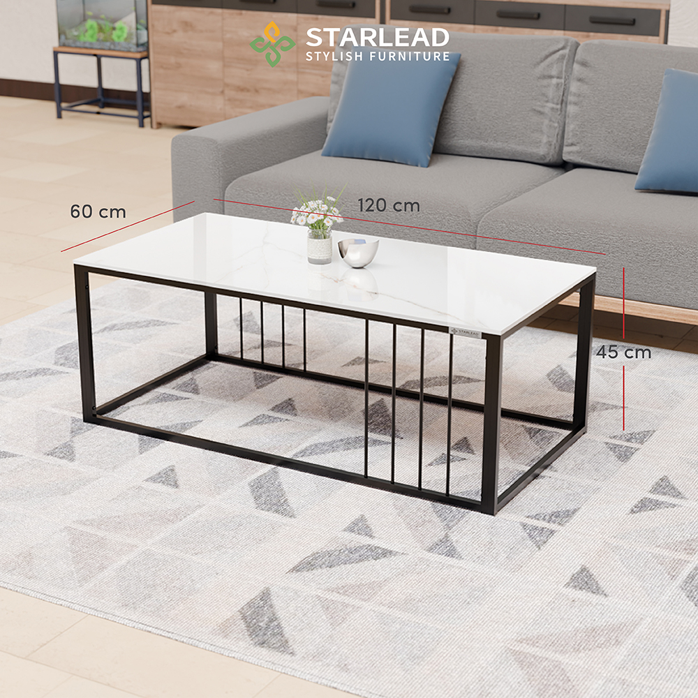 STARLEAD Meja Tamu Sintered Stone - Terra White