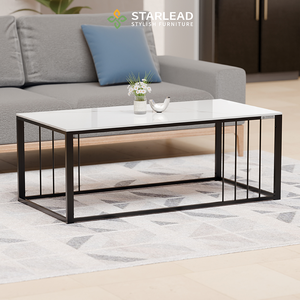STARLEAD Meja Tamu Sintered Stone - Terra White