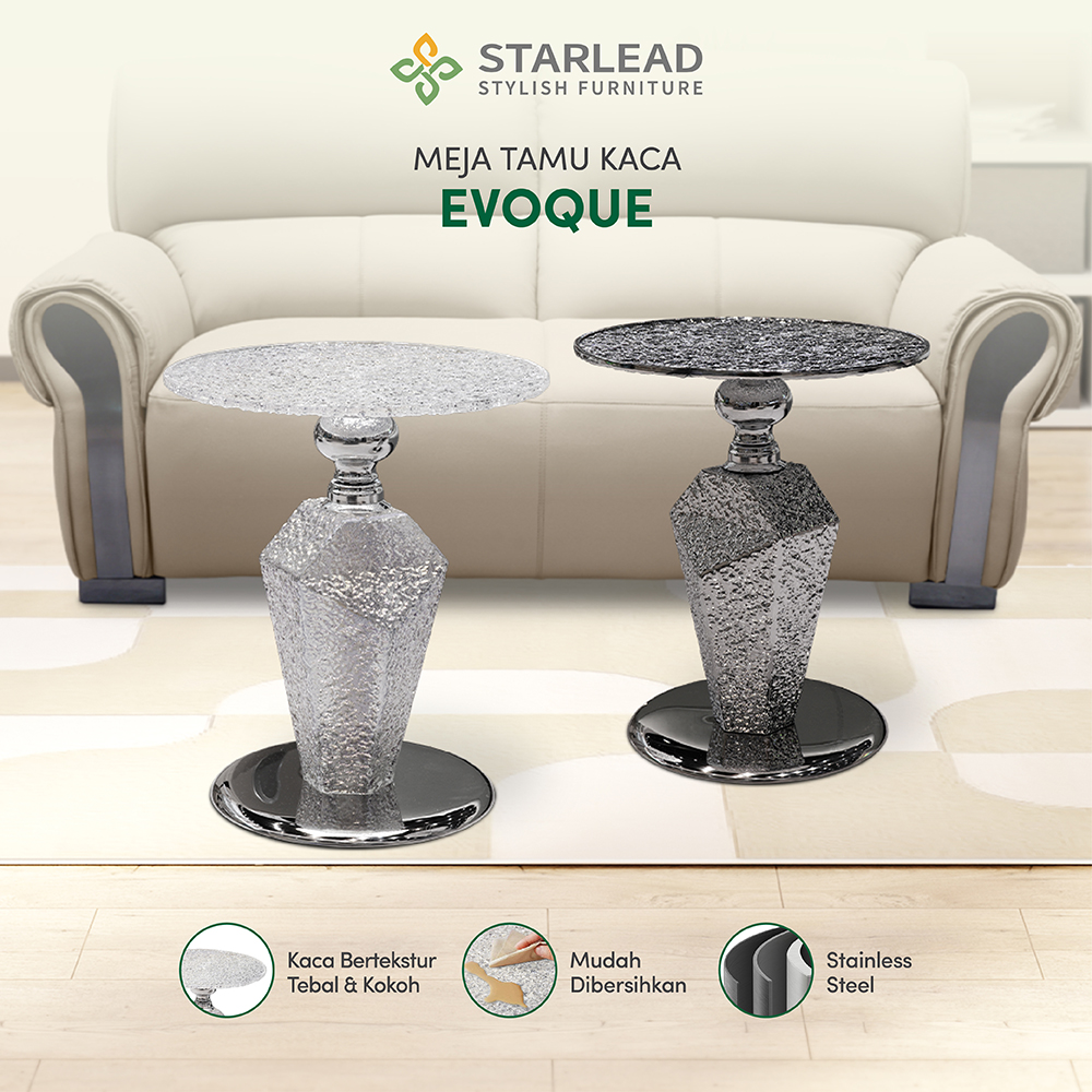 STARLEAD Meja Tamu Textured Glass - Evoque