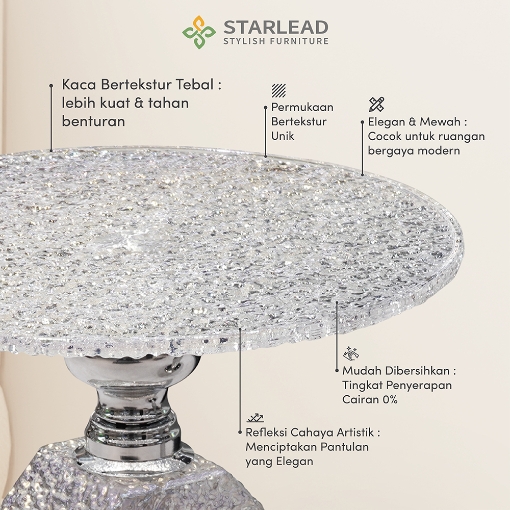 STARLEAD Meja Tamu Textured Glass - Evoque