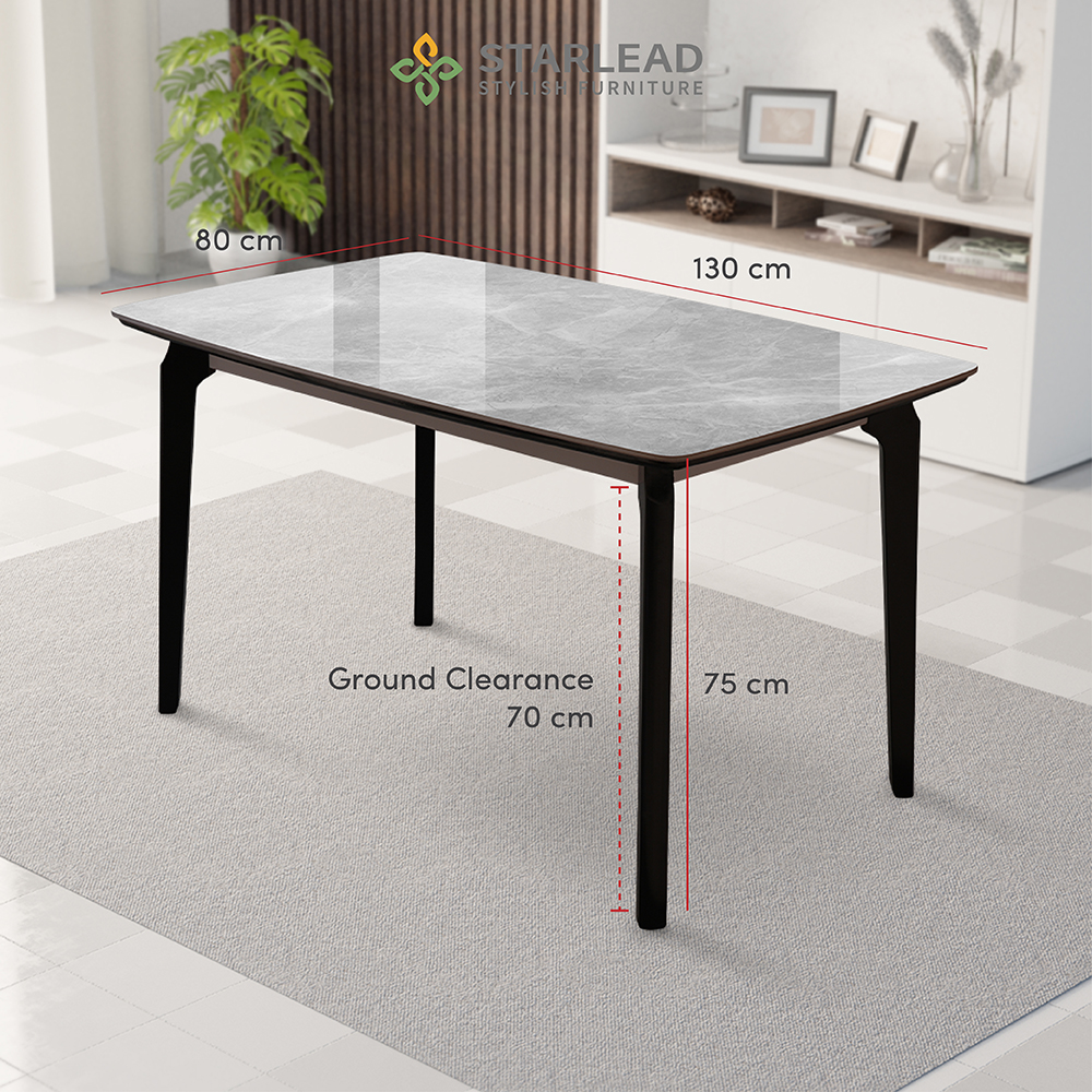 STARLEAD Meja Makan Sintered Stone – Carrara White & Calacatta Grey