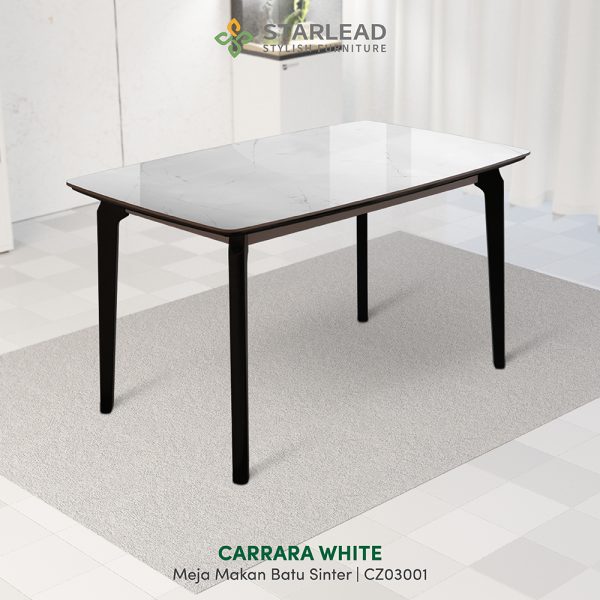 STARLEAD Meja Makan Sintered Stone – Carrara White & Calacatta Grey - Image 2