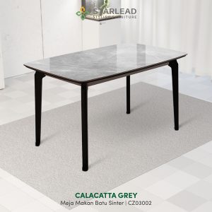 STARLEAD Meja Makan Sintered Stone – Carrara White & Calacatta Grey