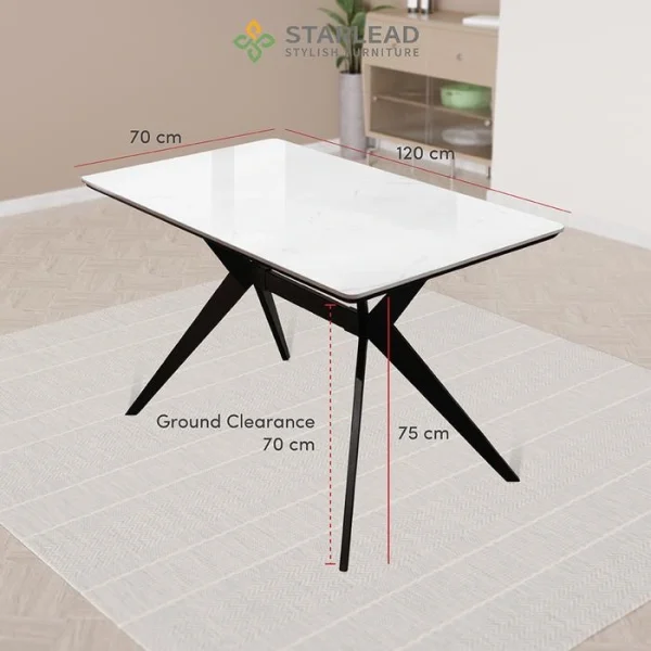 STARLEAD Meja Makan Sintered Stone – Altitude 120 Carrara White & Calacatta Grey - Image 5