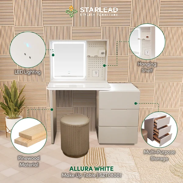 STARLEAD Meja Rias – Allure White - Image 2