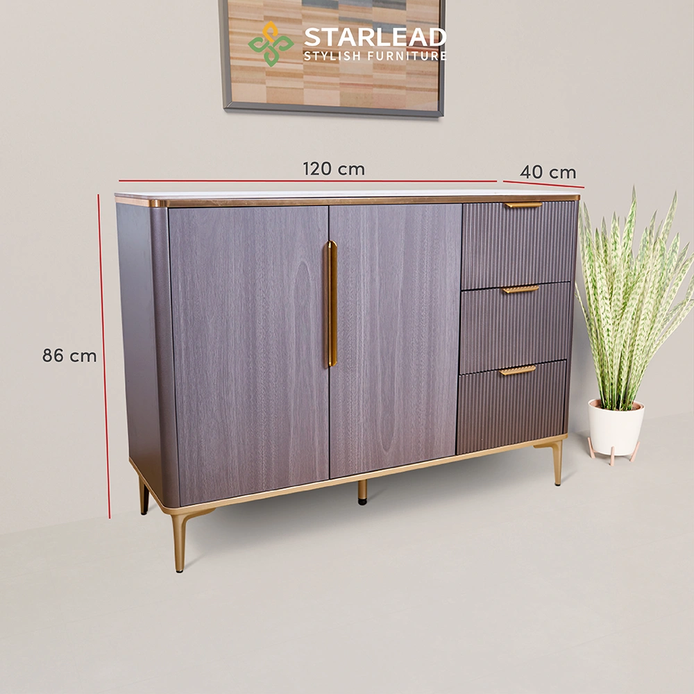 STARLEAD Rak Kabinet Serbaguna Sintered Stone - Atlantic Grey