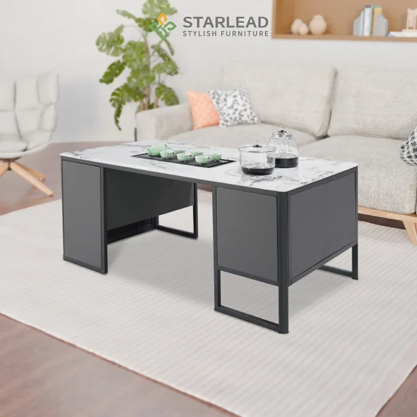 STARLEAD Meja Teh Crystal Stone - Chateu Patek White - Image 7
