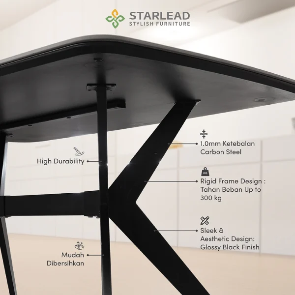 STARLEAD Meja Makan Sintered Stone – Altitude Carrara White & Calacatta Grey - Image 6