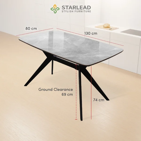 STARLEAD Meja Makan Sintered Stone – Altitude Carrara White & Calacatta Grey - Image 5