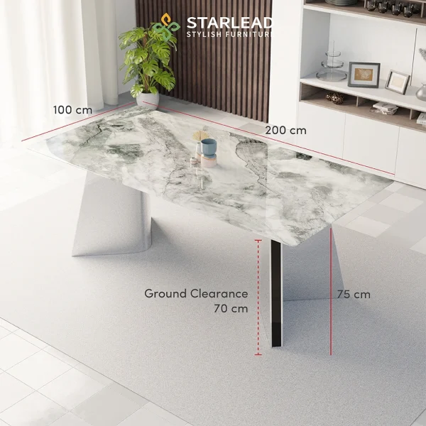 STARLEAD Meja Makan Super Crystal Stone – Moonstone Majesty - Image 5