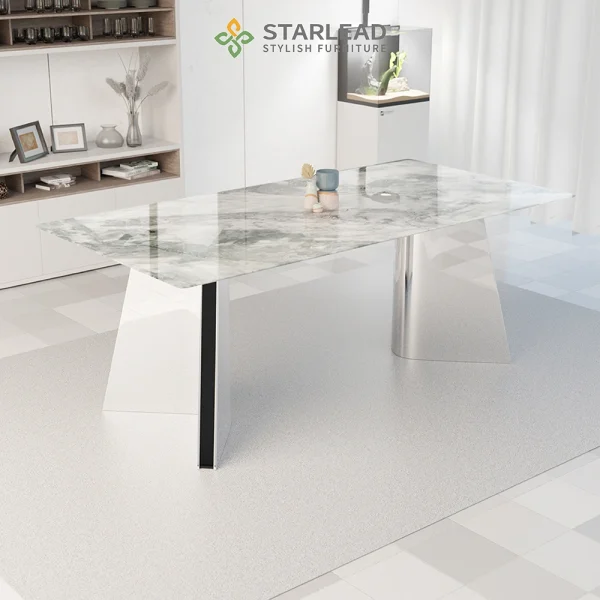 STARLEAD Meja Makan Super Crystal Stone – Moonstone Majesty - Image 6