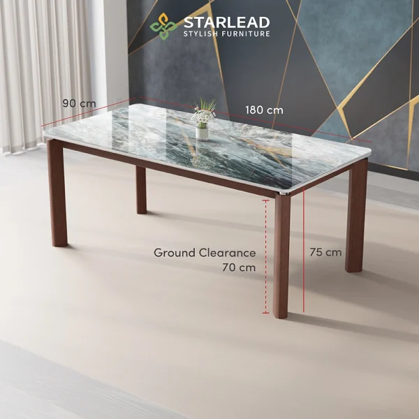 STARLEAD Meja Makan Crystal Stone – Pacific Blue - Image 6