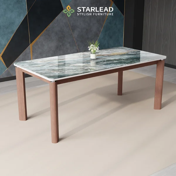 STARLEAD Meja Makan Crystal Stone – Pacific Blue - Image 7