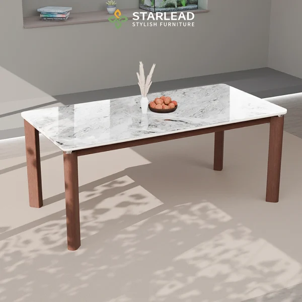 STARLEAD Meja Makan Marble Stone – Oceanic Ash - Image 6