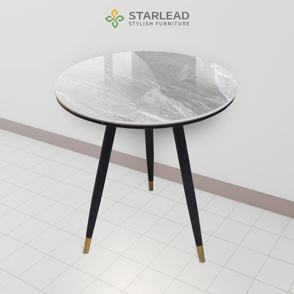 STARLEAD Meja Makan Sintered Stone – Aria 60 Snow White & Ermine Grey