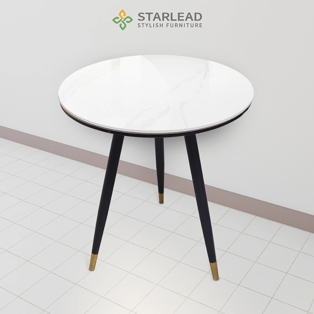 STARLEAD Meja Makan Sintered Stone – Aria 60 Snow White & Ermine Grey