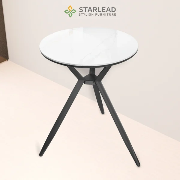STARLEAD Meja Makan Sintered Stone – Axis 60 Snow White & Ermine Grey - Image 6