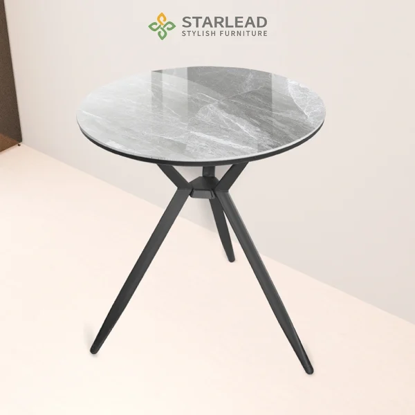STARLEAD Meja Makan Sintered Stone – Axis 80 Snow White & Ermine Grey - Image 6