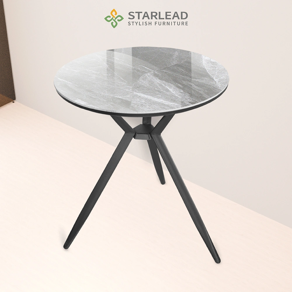 STARLEAD Meja Makan Sintered Stone – Axis 80 Snow White & Ermine Grey