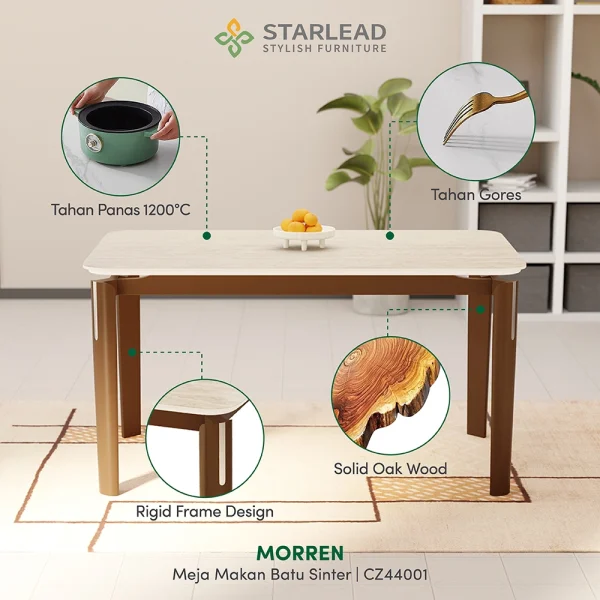 STARLEAD Meja Makan Sintered Stone – Morren - Image 2