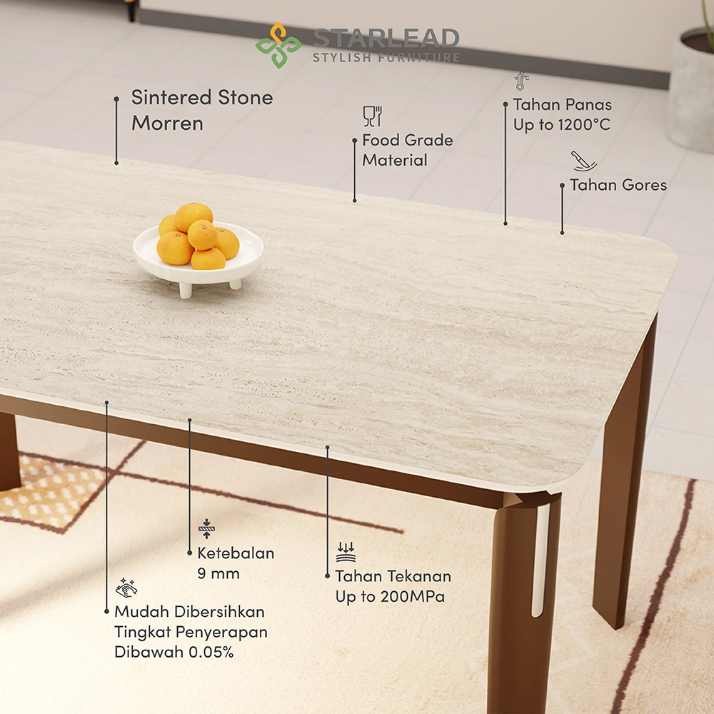 STARLEAD Meja Makan Sintered Stone – Morren