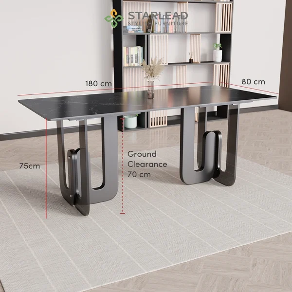 STARLEAD Meja Makan Composite Sintered Stone – Shakespeare Black - Image 5