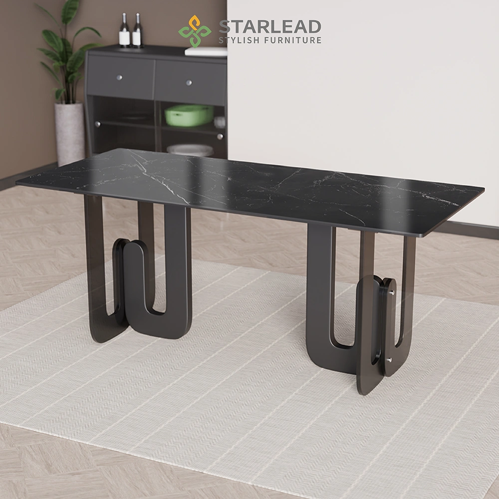 STARLEAD Meja Makan Composite Sintered Stone – Shakespeare Black