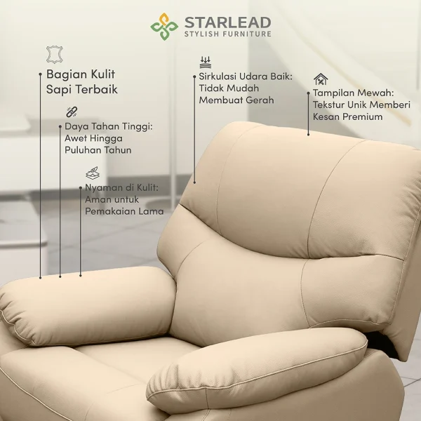 STARLEAD Recliner Sofa - Aristocrat-Hide - Image 3