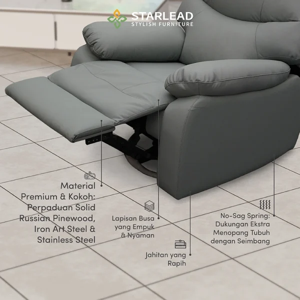 STARLEAD Recliner Sofa - Aristocrat-Hide - Image 4