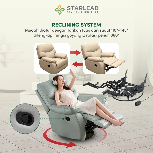 STARLEAD Recliner Sofa - Aristocrat-Hide - Image 5