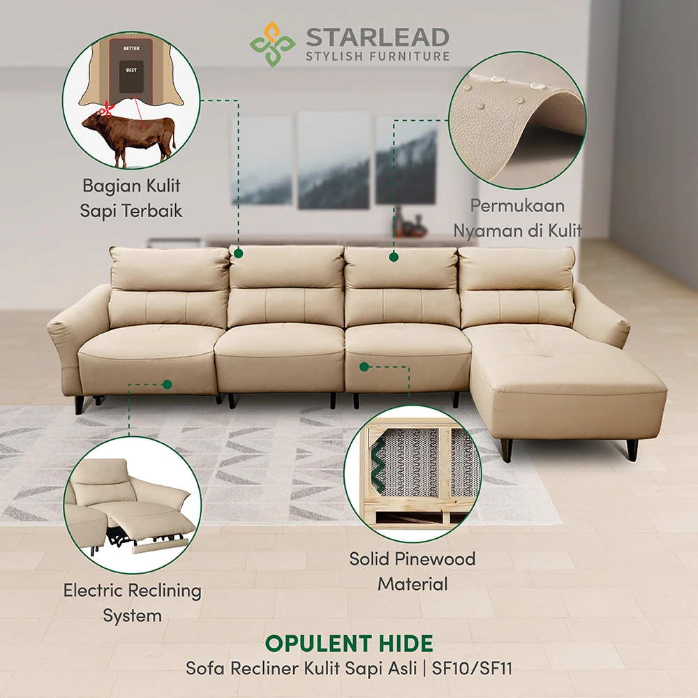 STARLEAD Recliner Sofa - Opulent-Hide