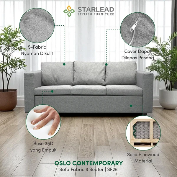 STARLEAD Sofa Fabric - Oslo Contemporary - Image 2