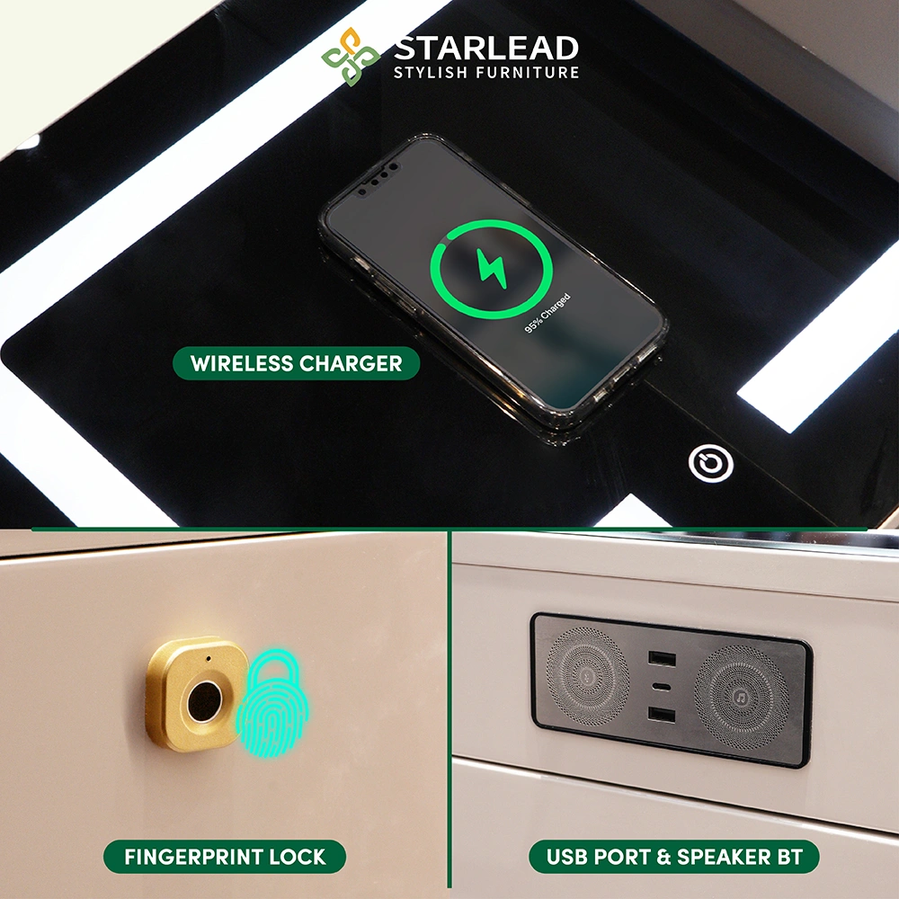 STARLEAD Meja Rias Sintered Stone – Modern Champagne Grey