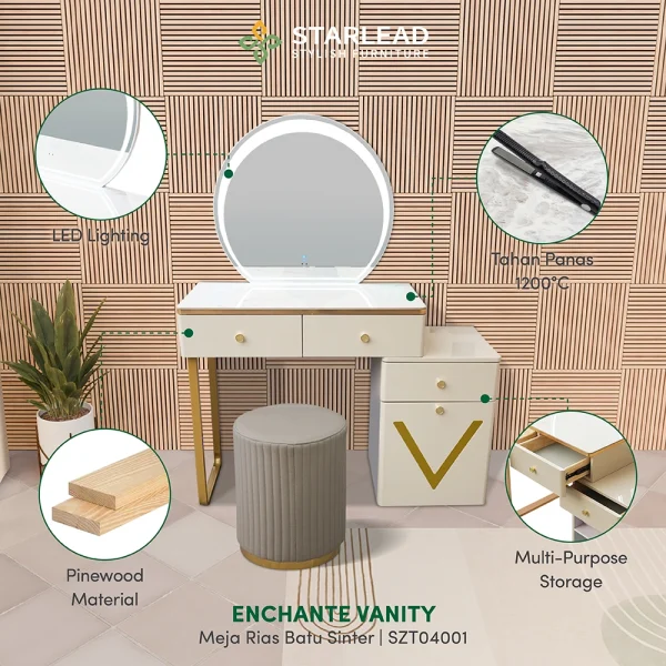 STARLEAD Meja Rias Sintered Stone – Enchante Vanity - Image 2