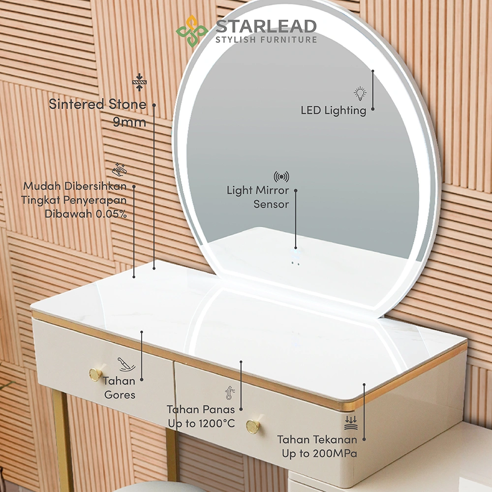STARLEAD Meja Rias Sintered Stone – Enchante Vanity