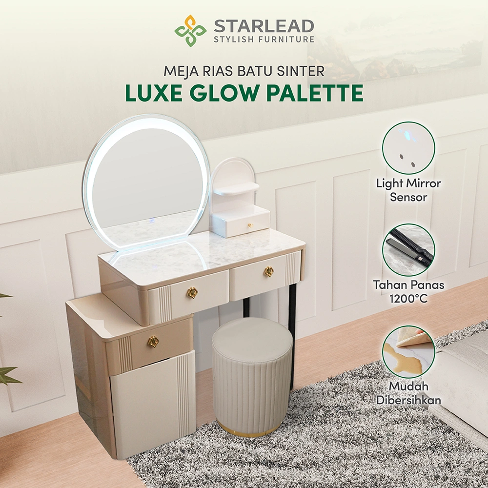 STARLEAD Meja Rias Sintered Stone – Luxe Glow Palette