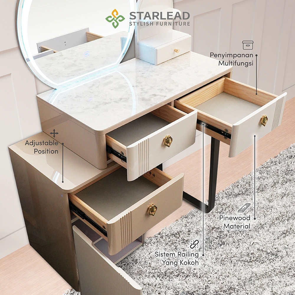 STARLEAD Meja Rias Sintered Stone – Luxe Glow Palette