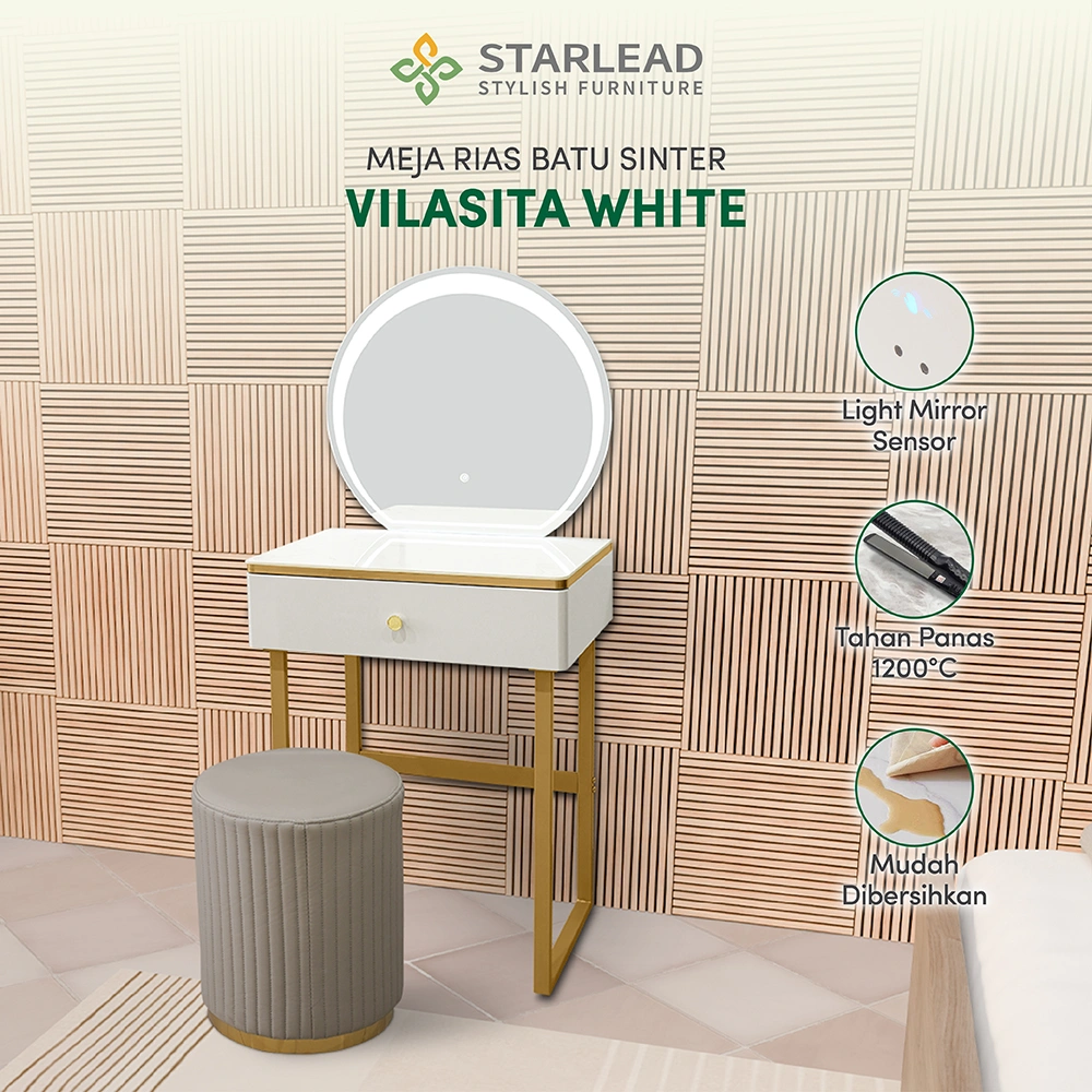 STARLEAD Meja Rias Sintered Stone – Vilasita White