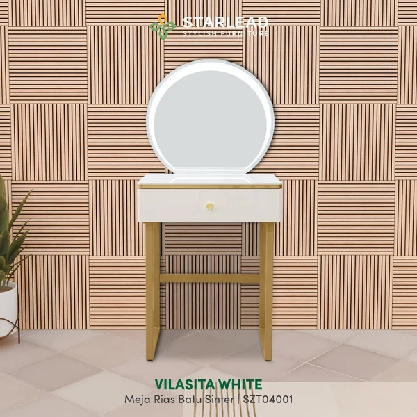 STARLEAD Meja Rias Sintered Stone – Vilasita White - Image 5