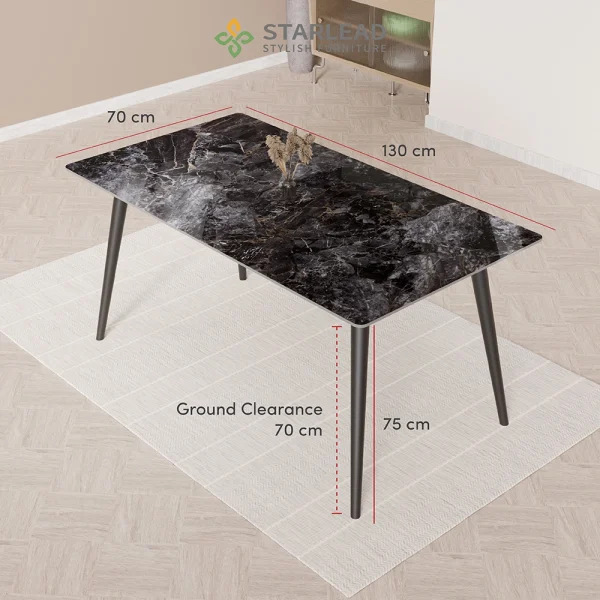 STARLEAD Meja Makan Sintered Stone – Onyx Black - Image 5