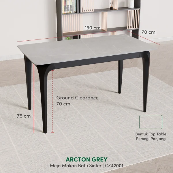 STARLEAD Meja Makan Sintered Stone – Arcton Grey - Image 5