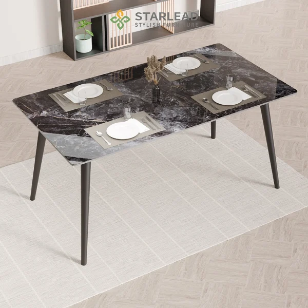 STARLEAD Meja Makan Sintered Stone – Onyx Black - Image 6