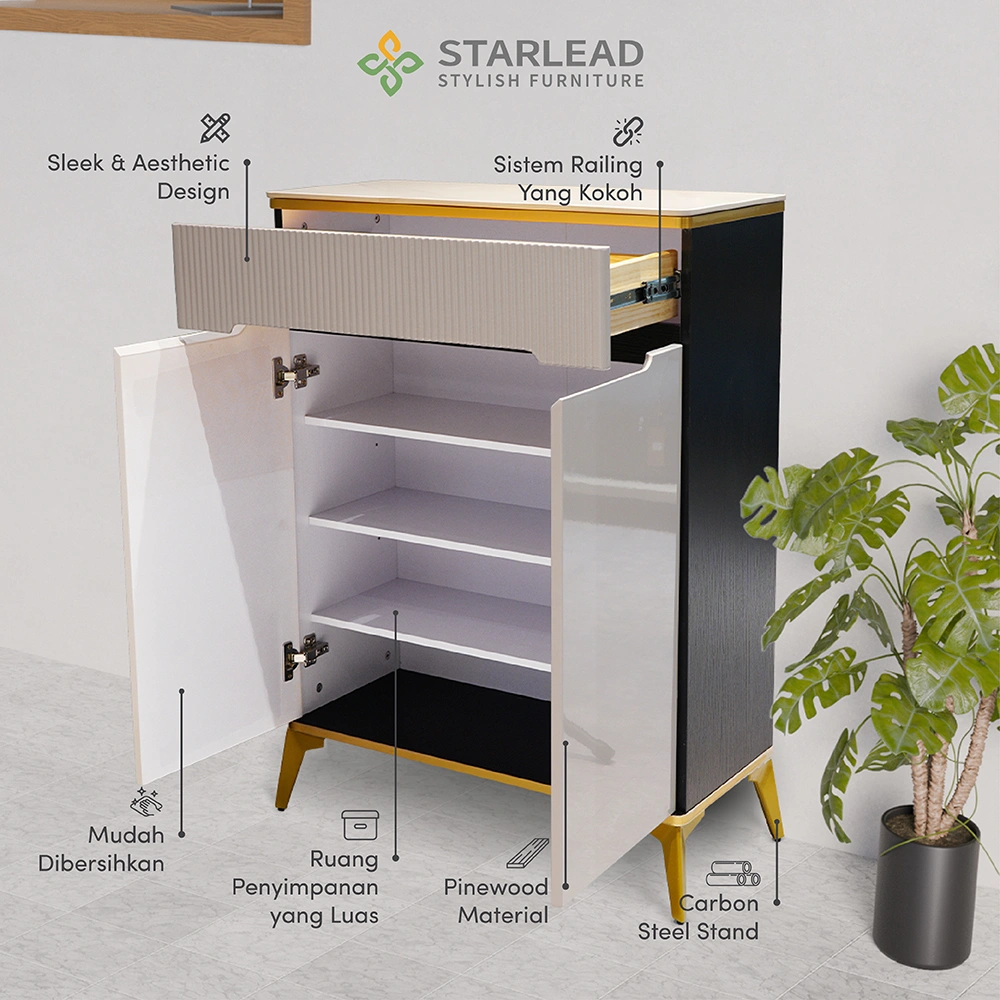 STARLEAD Rak Kabinet Sepatu Sintered Stone - Neoteric Grey