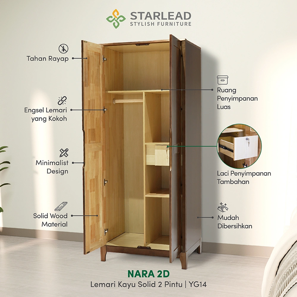STARLEAD Lemari Baju - Nara 2D