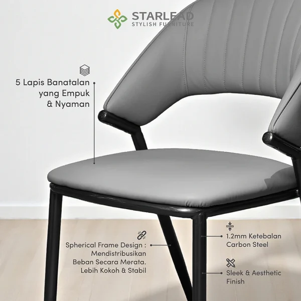 STARLEAD Kursi Makan - Perch Leather - Image 4