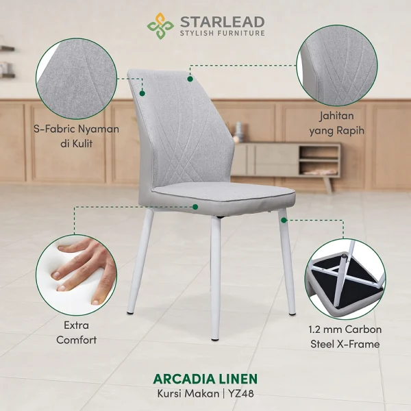 STARLEAD Kursi Makan - Arcadia Linen - Image 2