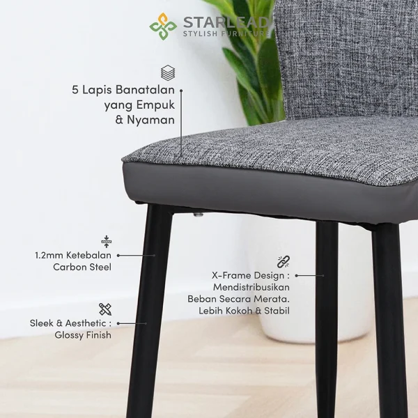 STARLEAD Kursi Makan - Arcadia Linen - Image 3