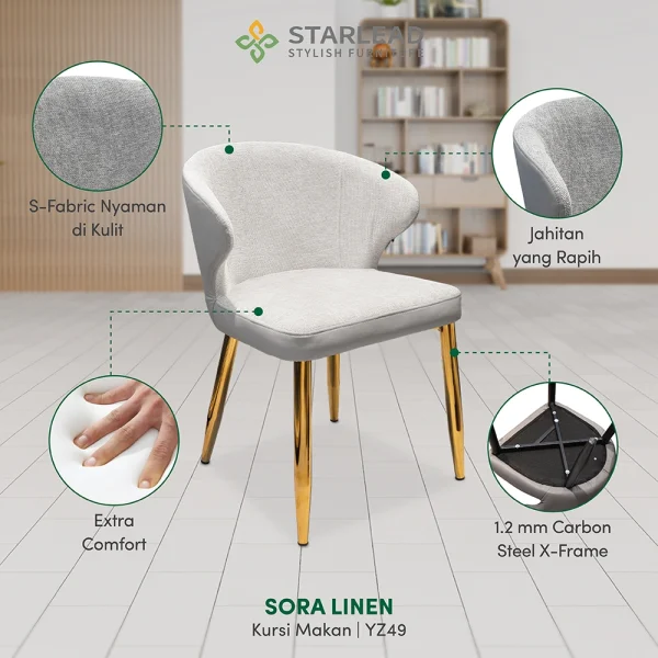 STARLEAD Kursi Makan - Sora Linen - Image 2