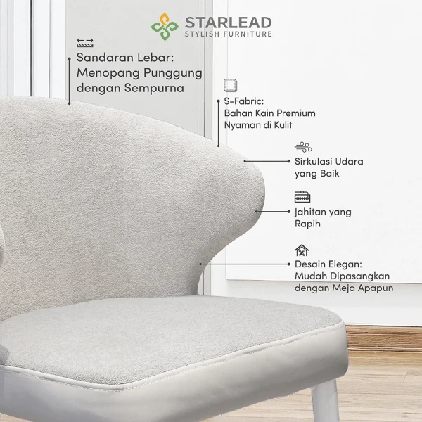 STARLEAD Kursi Makan - Sora Linen - Image 3